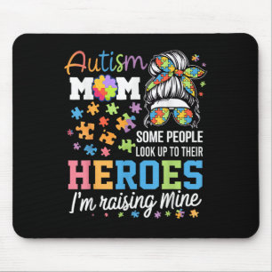 Autism Awareness Mum Raising Heroes Womens Autisti Mouse Mat