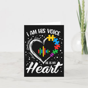 Autism Awareness Mum Shirt I Am His Voice He Is My Card