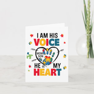Autism Awareness Mum Shirt I Am His Voice He Is My Card