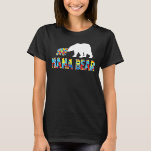 Autism Awareness Nana Bear Puzzle Support Autistic T-Shirt