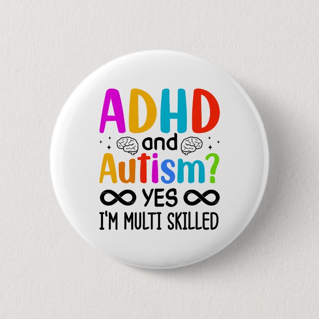 Autism Awareness Neurodivergent Audhdh  6 Cm Round Badge (Front)