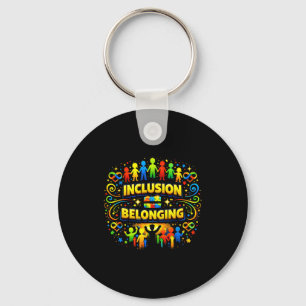 Autism awareness neurodivergent inclusion equals key ring