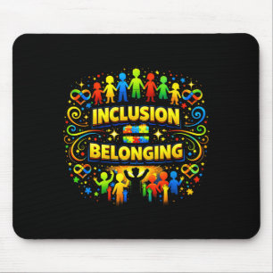 Autism awareness neurodivergent inclusion equals mouse mat