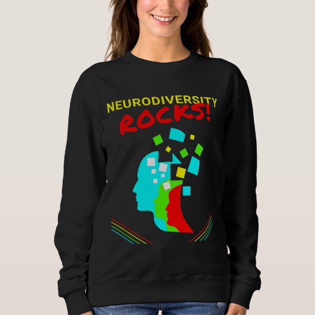 Autism Awareness Neurodiversity Rocks Sweatshirt (Front)