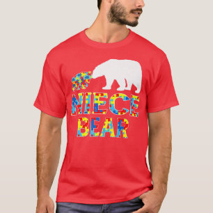 Autism Awareness Niece Bear Support Autistic Premi T-Shirt