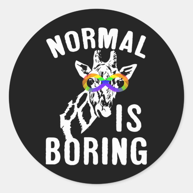 Autism Awareness  Normal Is Boring Infinity Symbol Classic Round Sticker (Front)