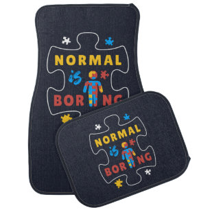 Autism Awareness Normal is Boring Neurodiversity Car Mat
