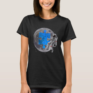 Autism Awareness Outer Space Astronaut Puzzle Piec T-Shirt