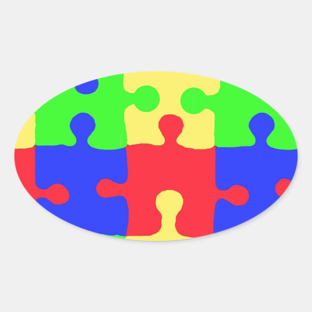 Autism Awareness Oval Sticker (Front)