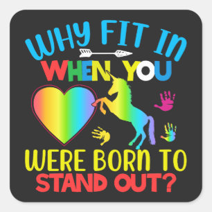 Autism awareness, Overcoming behavioural challenge Square Sticker