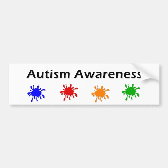 Autism Awareness Paint Bumper Sticker (Front)