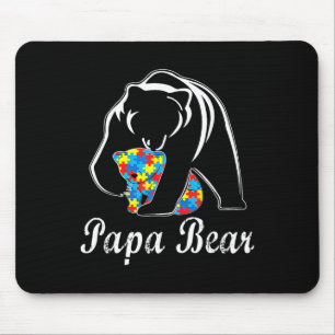 Autism Awareness Papa Bear Support Autistic Adults Mouse Mat