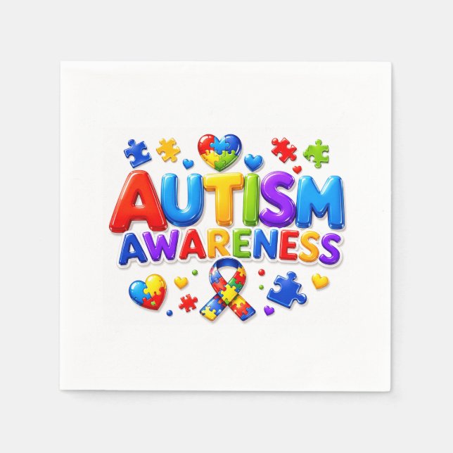 Autism Awareness Paper Napkins (Front)