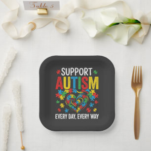 Autism awareness paper plate