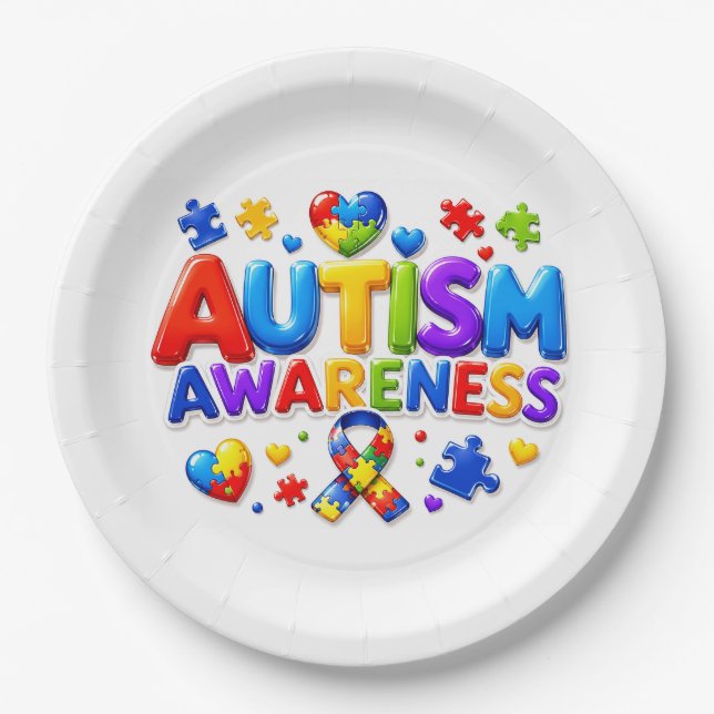 Autism Awareness Paper Plate (Front)