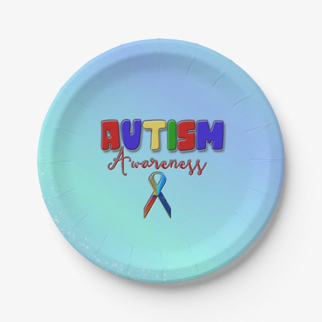 Autism Awareness Paper Plates 7" (Front)