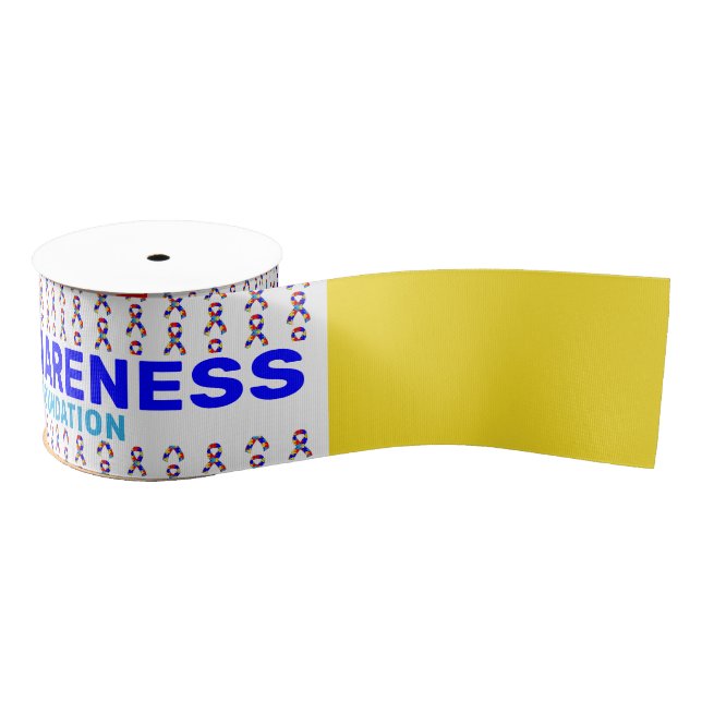 Autism Awareness Pattern Ribbon Grosgrain Ribbon (Spool)