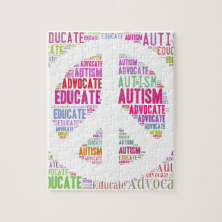 Autism Awareness Peach Products Jigsaw Puzzle