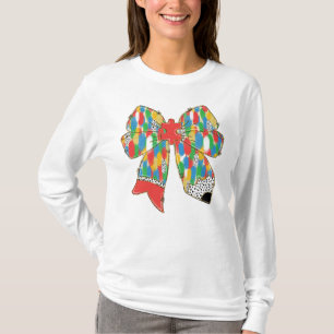 Autism Awareness Pencil Bow T-Shirt