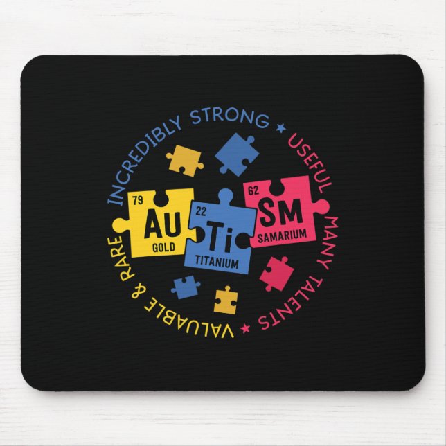 Autism Awareness  Periodic Puzzle Science Teacher  Mouse Mat (Front)
