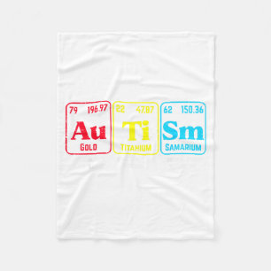 Autism Awareness Periodic Table ASD Chemistry Men Fleece Blanket