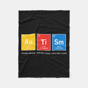 Autism awareness periodic table asd women men kids fleece blanket