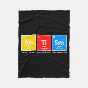 Autism awareness periodic table asd women men kids fleece blanket