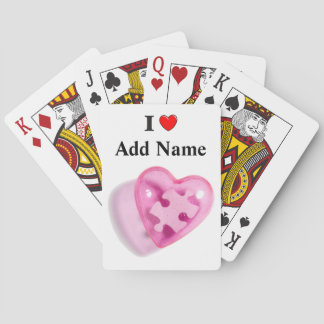 Autism Awareness Pink Heart Customise Playing Cards