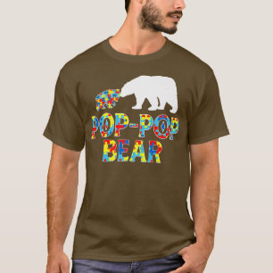 Autism Awareness Pop Pop Bear Support Autistic Pre T-Shirt