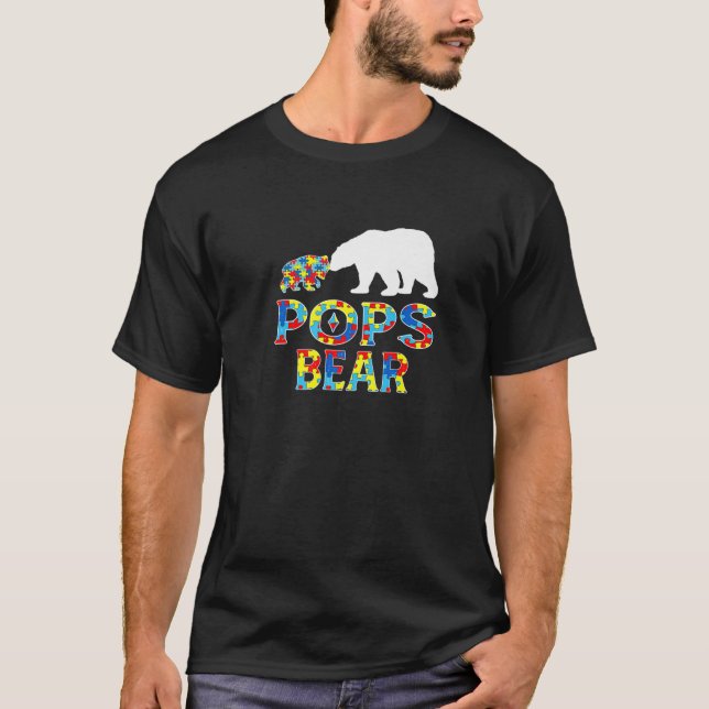 Autism Awareness POPS Bear Support Autistic T-Shirt (Front)