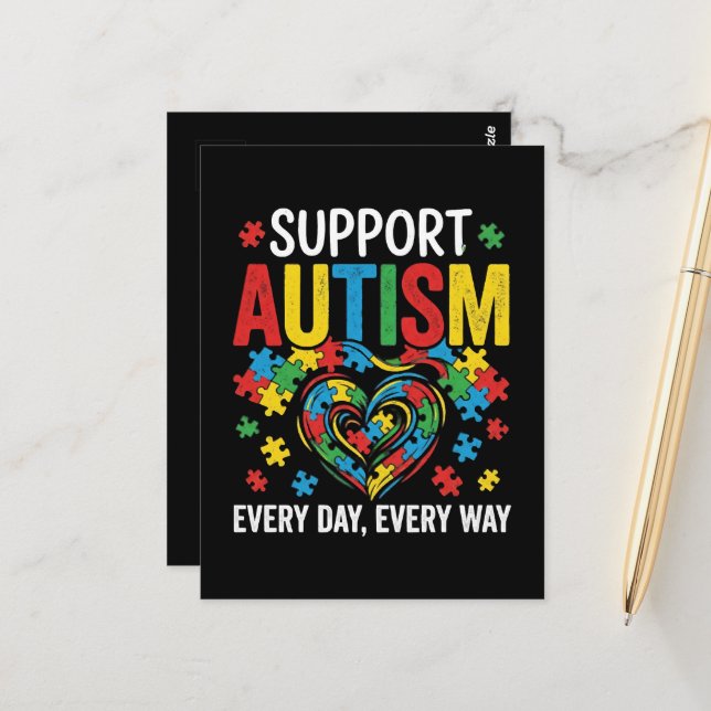 Autism awareness postcard (Front/Back In Situ)