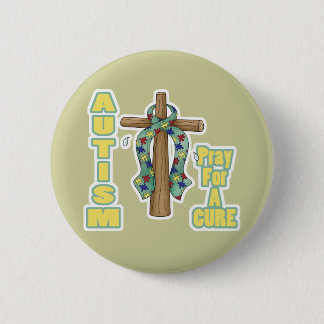 Autism Awareness-Pray for a Cure 6 Cm Round Badge