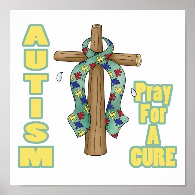 Autism Awareness-Pray for a Cure Poster (Front)