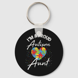 Autism Awareness Proud Aunt Puzzle Heart Cool Fami Key Ring