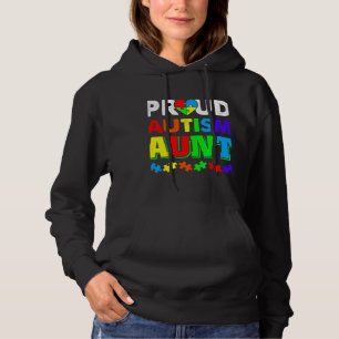 Autism Awareness Proud Autism Aunt Puzzle Hoodie
