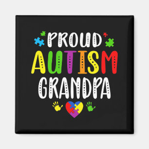 Autism Awareness Proud Autism Grandpa Hand Heart P Magnet