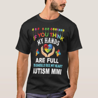 Autism Awareness Proud Autism Mimi Love Heart Puzz T-Shirt