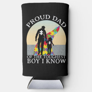 Autism Awareness Proud Dad Of The Toughest Boy I Seltzer Can Cooler