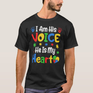 Autism Awareness Proud Family I'm His Voice He's M T-Shirt