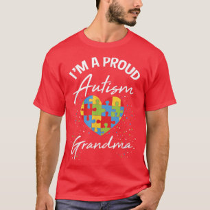 Autism Awareness Proud Grandma Puzzle Heart Cool F T-Shirt