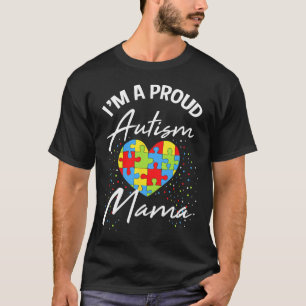 Autism Awareness Proud Mum Puzzle Heart Cool Paren T-Shirt