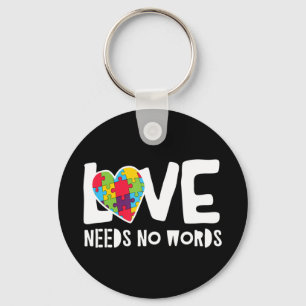 Autism awareness puzzle and heart for men, women, key ring