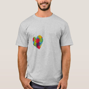 Autism awareness puzzle and heart for men, women, T-Shirt