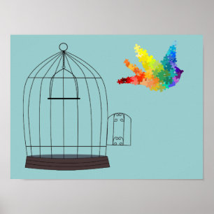 Autism Awareness Puzzle Bird Poster