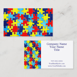 Autism Awareness-Puzzle by Shirley Taylor Business Card