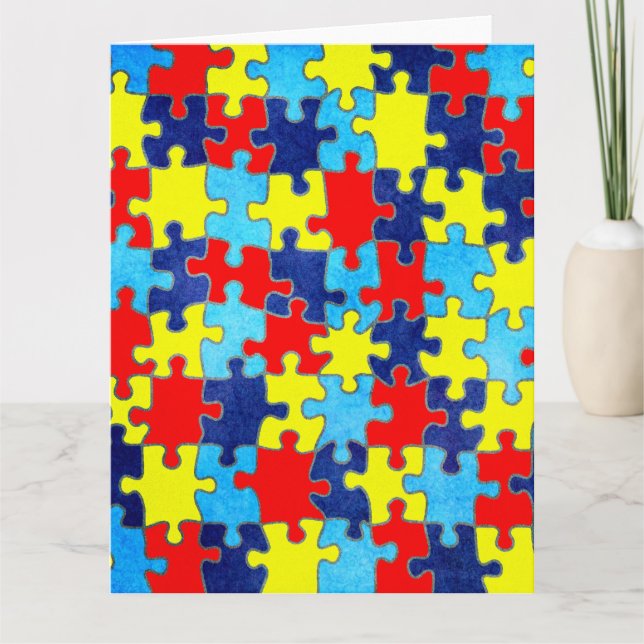 Autism Awareness-Puzzle by Shirley Taylor Card (Front)