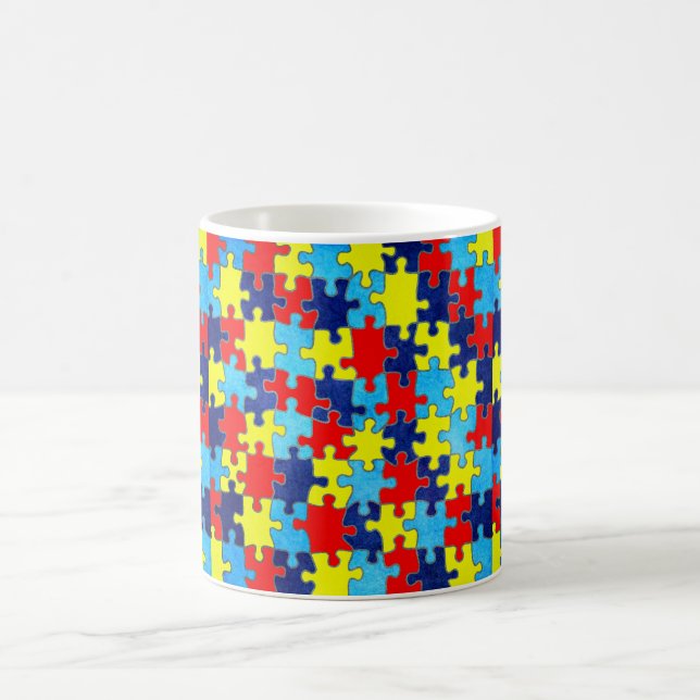 Autism Awareness-Puzzle by Shirley Taylor Coffee Mug (Center)