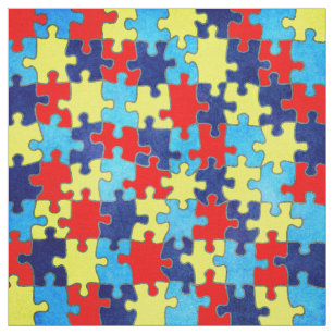 Autism Awareness-Puzzle by Shirley Taylor Fabric