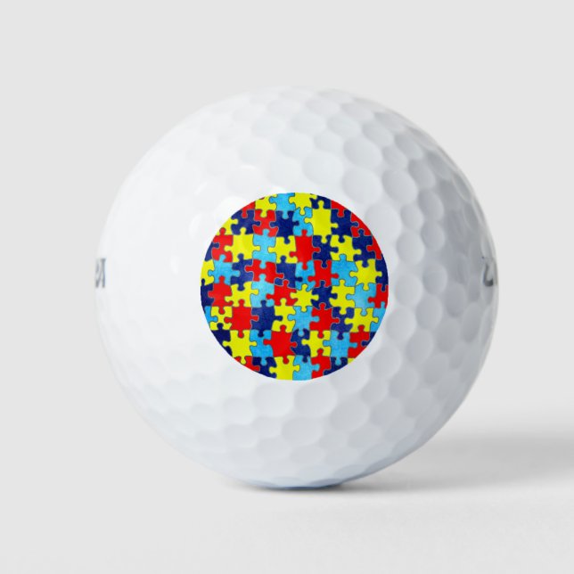 Autism Awareness-Puzzle by Shirley Taylor Golf Balls (Front)