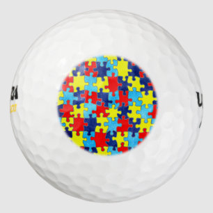 Autism Awareness-Puzzle by Shirley Taylor Golf Balls